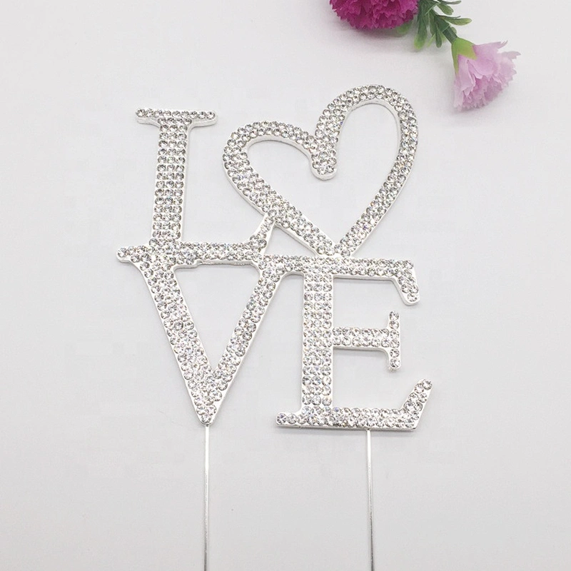 Party supplies decorative wedding love shaped cake topper frozen cake topper
