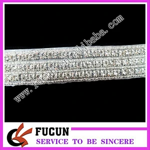 bridal rhinestone applique crystal beaded applique wedding sash applique