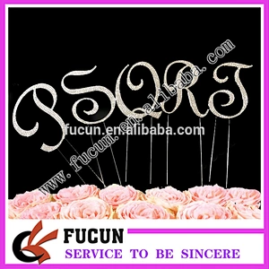 Shinning Diamante rhinestone letter Cake Topper for Anniversary