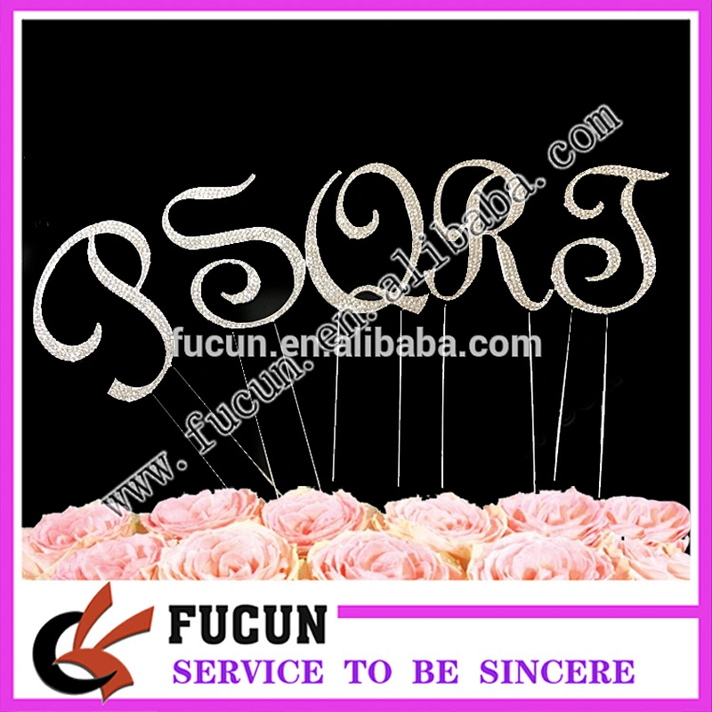 Shinning Diamante rhinestone letter Cake Topper for Anniversary