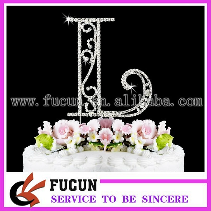 2018 Marvellous alphabet w rhinestone cake toppers for wedding