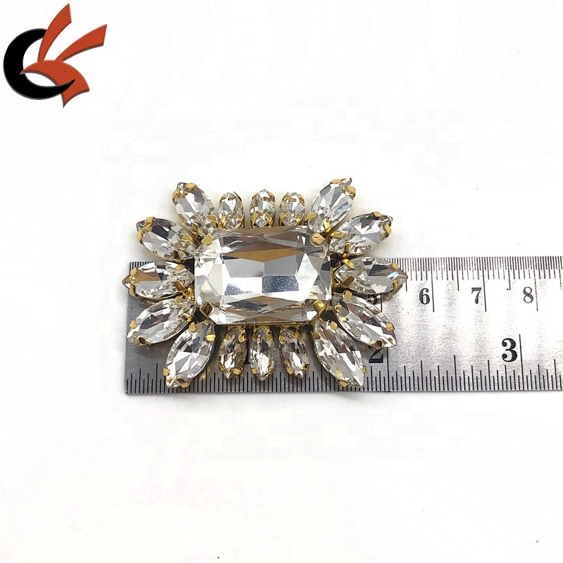 Fashion Vintage style Clear crystal gold base diamante shoes buckles