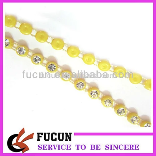 Hot sale plastic decorative rhinestone banding trim wholesale
