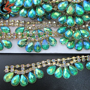 wholesale teardrop acrylic rhinestone trimming