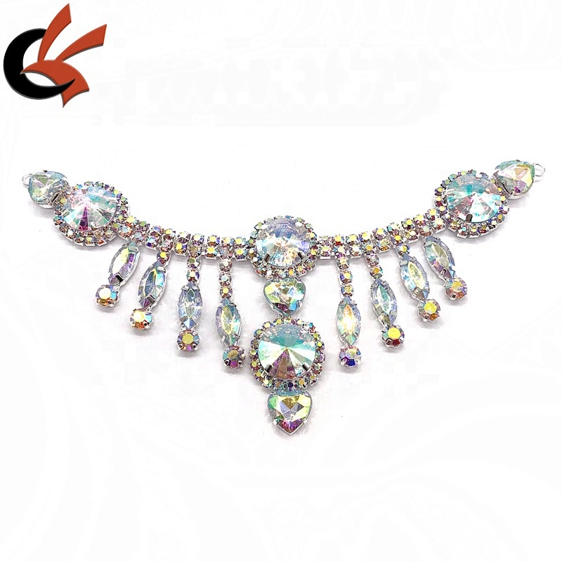 Carnival dress rhinestone connector appliques crystal bikini connector