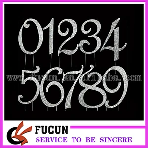 plating silver rhinestone number 60 wedding anniversary cake toppers