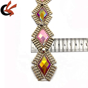 Factory wholesale iron on colors AB resin trimming hot fix rhinestone tape