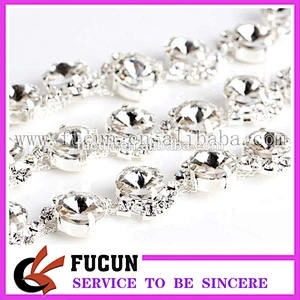 2016 clear crystal diamante wedding decoration rhinestone banding trim
