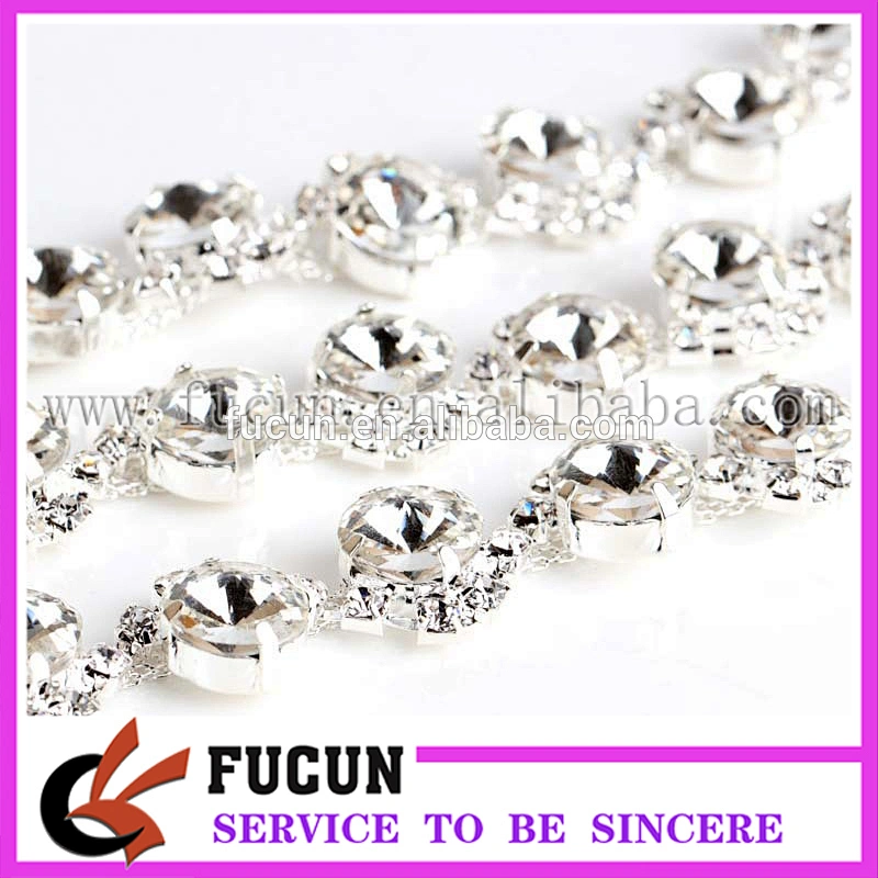 2016 clear crystal diamante wedding decoration rhinestone banding trim