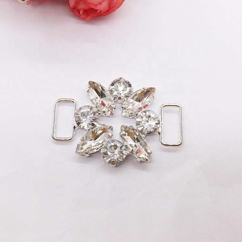 4.5cm Glass Crystal Rhinestone Buckle Swimwear Bikini Connector