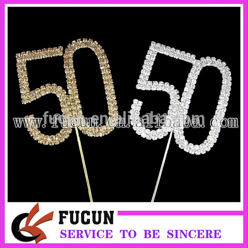 best selling items rhinestone number cake topper wedding decoration/party supplier