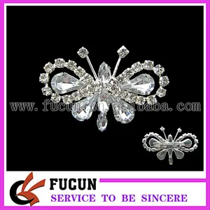 New Wedding Silver Butterfly Rhinestone Crystal Diamante Crystal Pin Brooch Gift