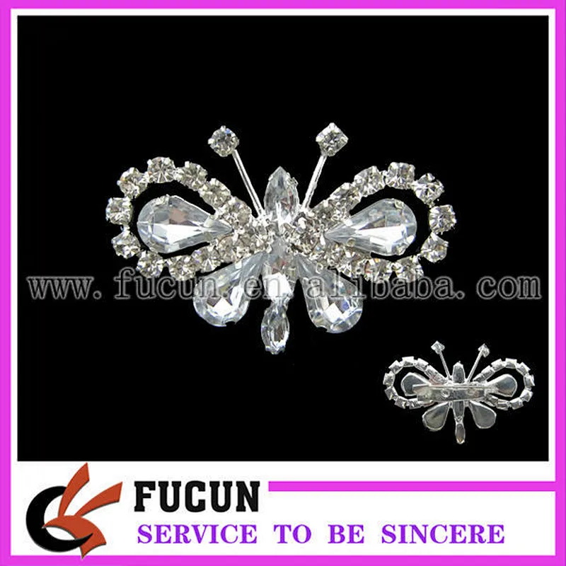 New Wedding Silver Butterfly Rhinestone Crystal Diamante Crystal Pin Brooch Gift
