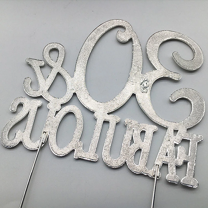 Wholesale Bling wedding decoration Diamante crystal 30 fabulous  cake topper