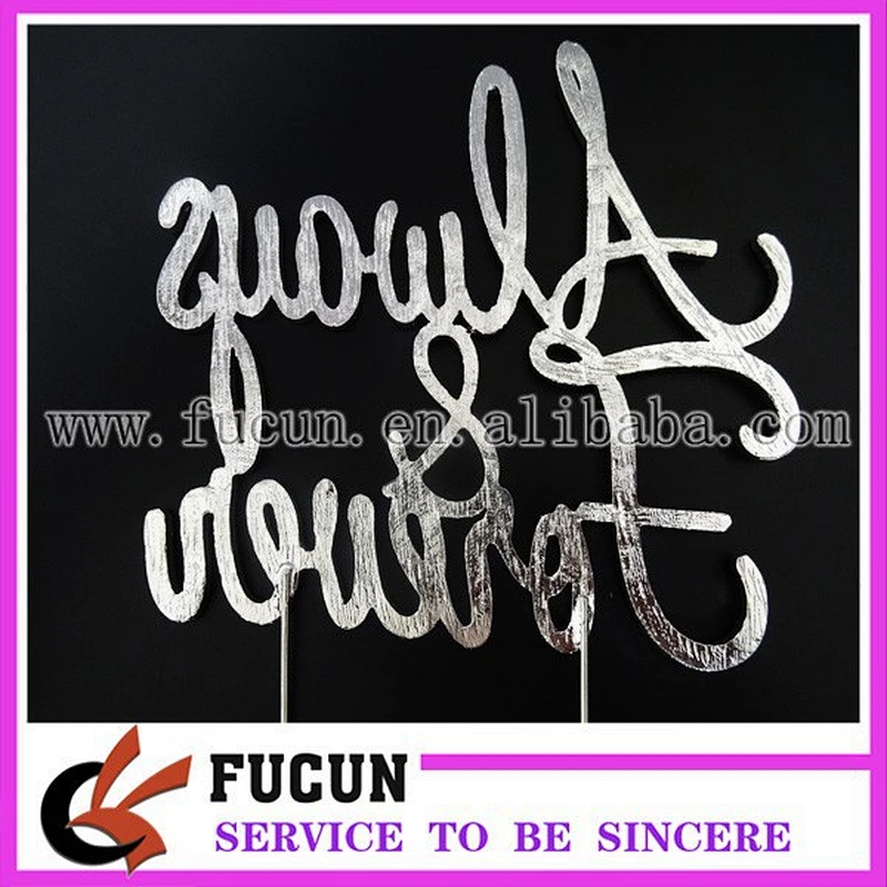 bling Always forever Rhinestone Silver Crystal Monogram Wedding Cake Topper