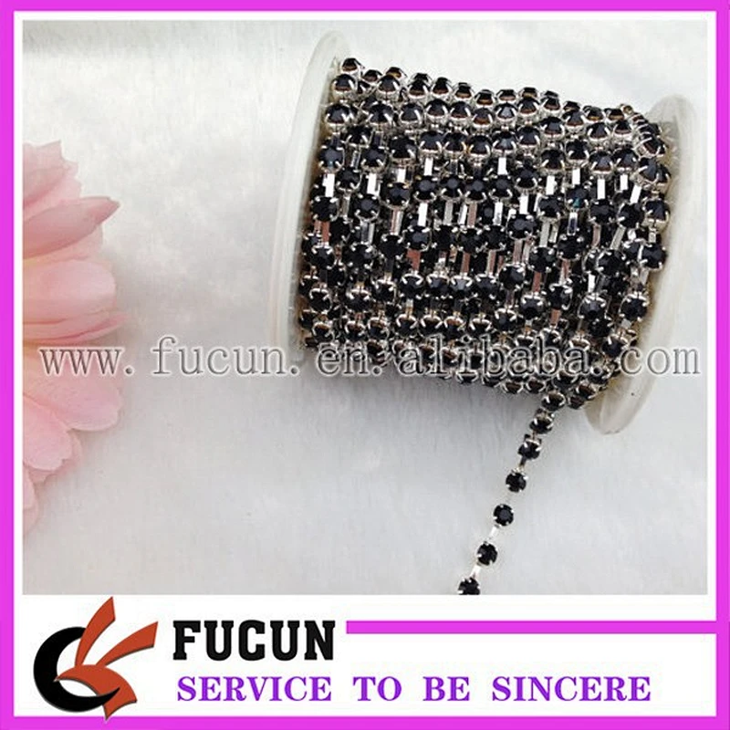 wholesale clear sparse rhinestone cup chain SS6,SS10,SS12,SS16,SS18 rhinestone