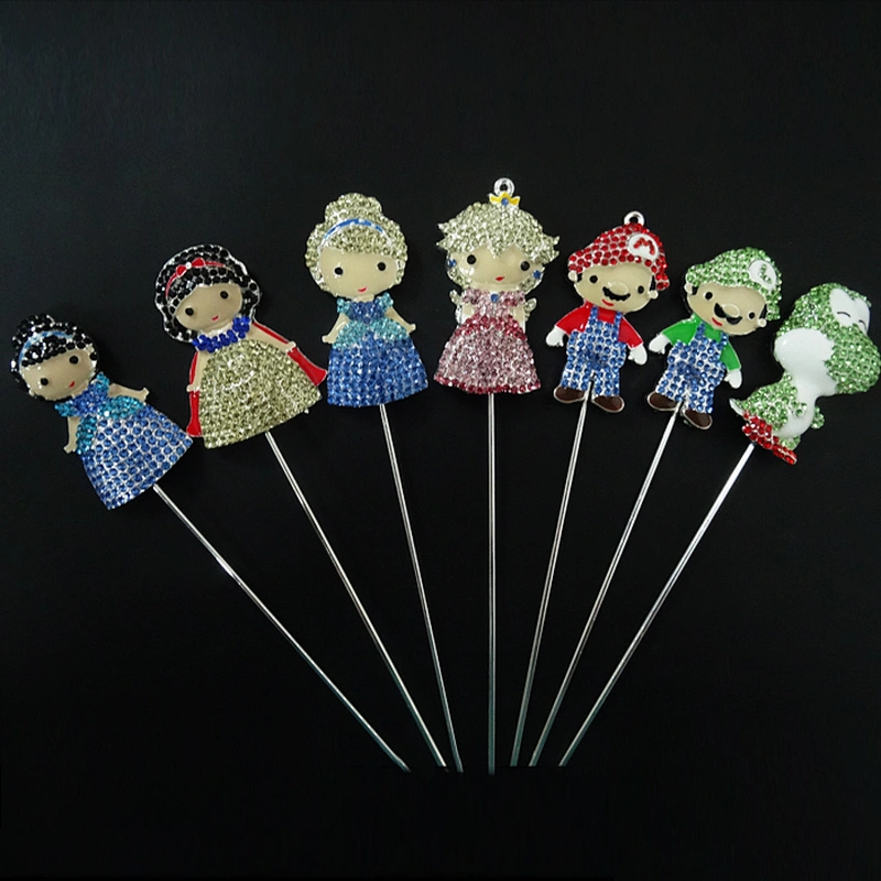 wholesale Cartoon Child Birthday Party Favor Crystal Rhinestone Cake Topper
