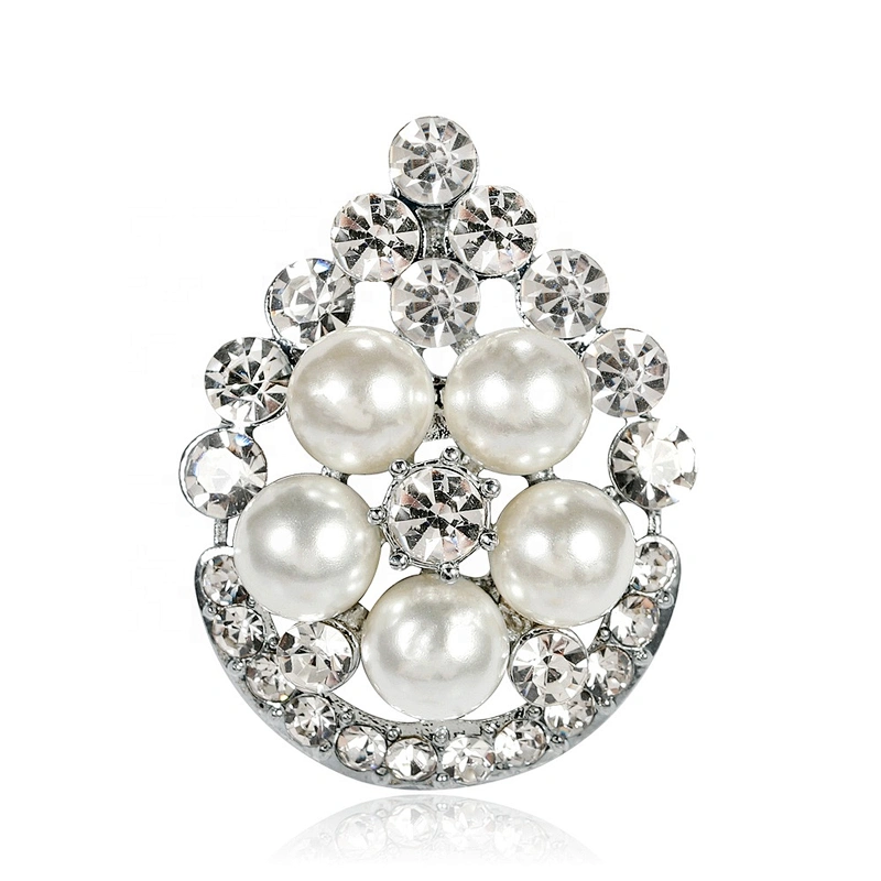 Flatback Faux Pearl Rhinestone Water drop Embellishments Button