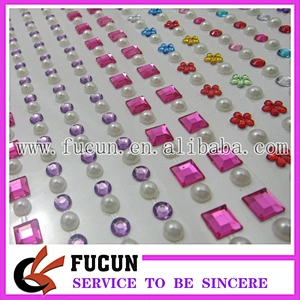 Free shipping self Adhesive rhinestone Stickers pearl gem Stickers