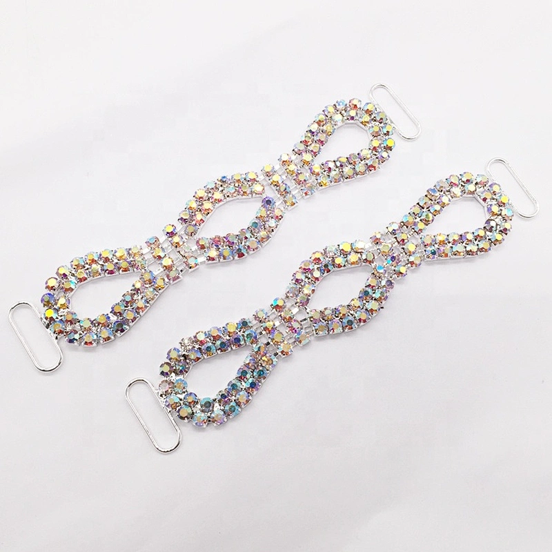 Customize bling rhinestone ab designs women crystal pave bikini connector