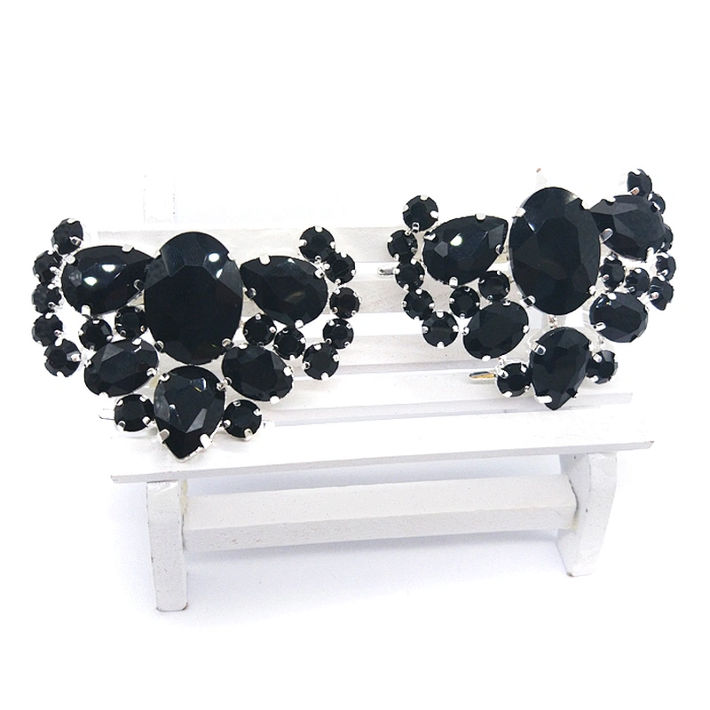 2019 New Antique Black glass rhinestone decorative shoe buckles