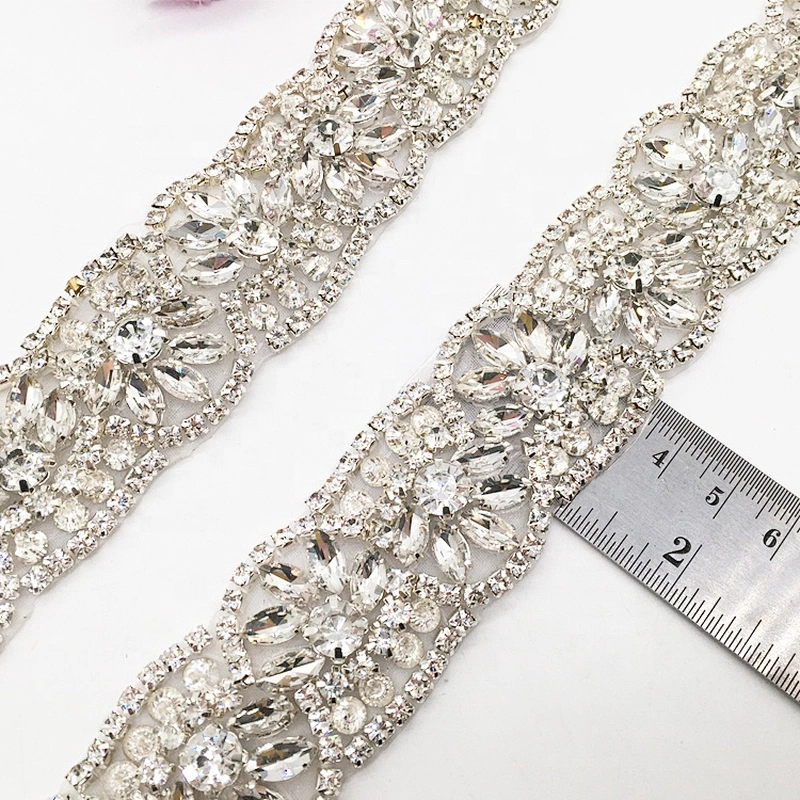 Handmade Wedding Bridesmaid Hair Band Rhinestone Hair Vine Wedding Gauzy Skirt Applique