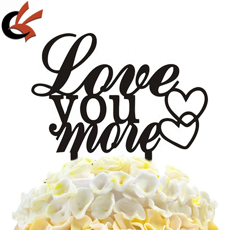 Love You More wedding Anniversary Acrylic Cake Topper