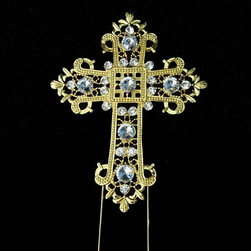 2018 high quality rhinestone Cross Cake Topper