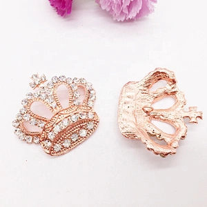 popular style rose gold crown brooch for wedding rhinestone crystal buckle