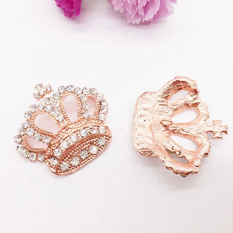 popular style rose gold crown brooch for wedding rhinestone crystal buckle