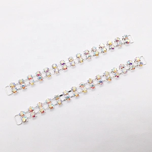 High Quality Korean Rhinestone ss28 Crystal AB Stone Bikini Connector for Swimsuit