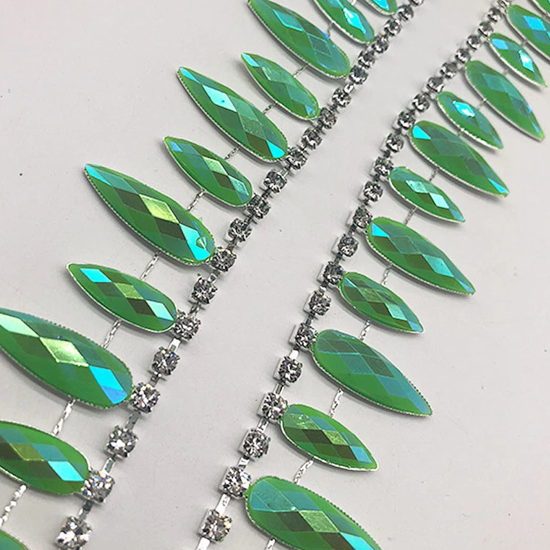 Top sale customized design wholesale diamante trimming color resin stone trimming for wedding dress
