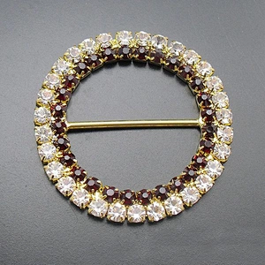 50mm crystal gold back rhinestone chair sash buckle for sale