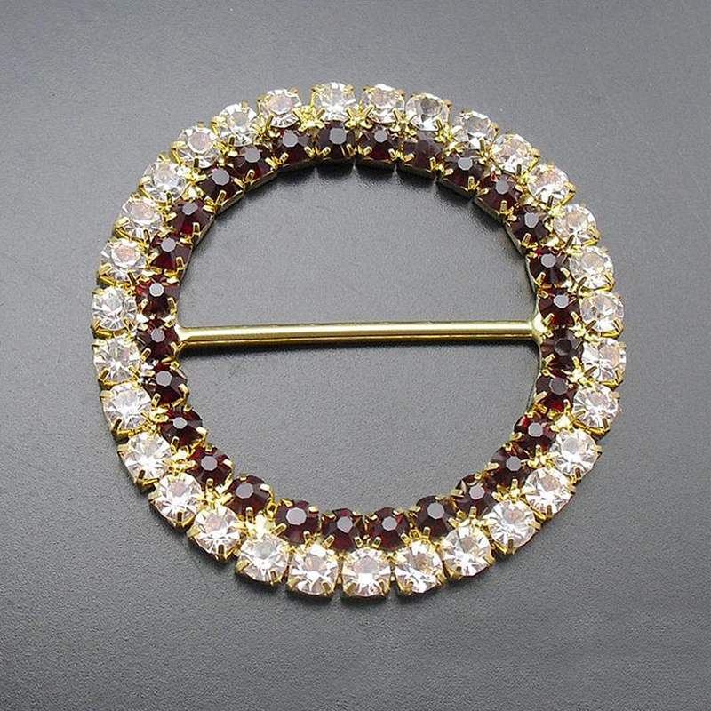 50mm crystal gold back rhinestone chair sash buckle for sale