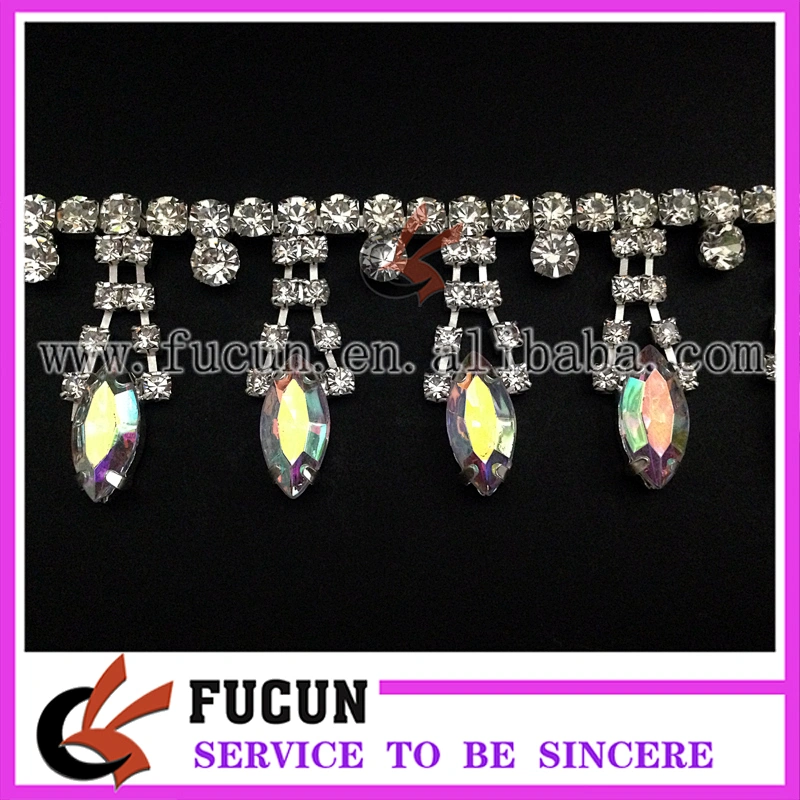 rhinestone crystal pendant trims beaded banding chain