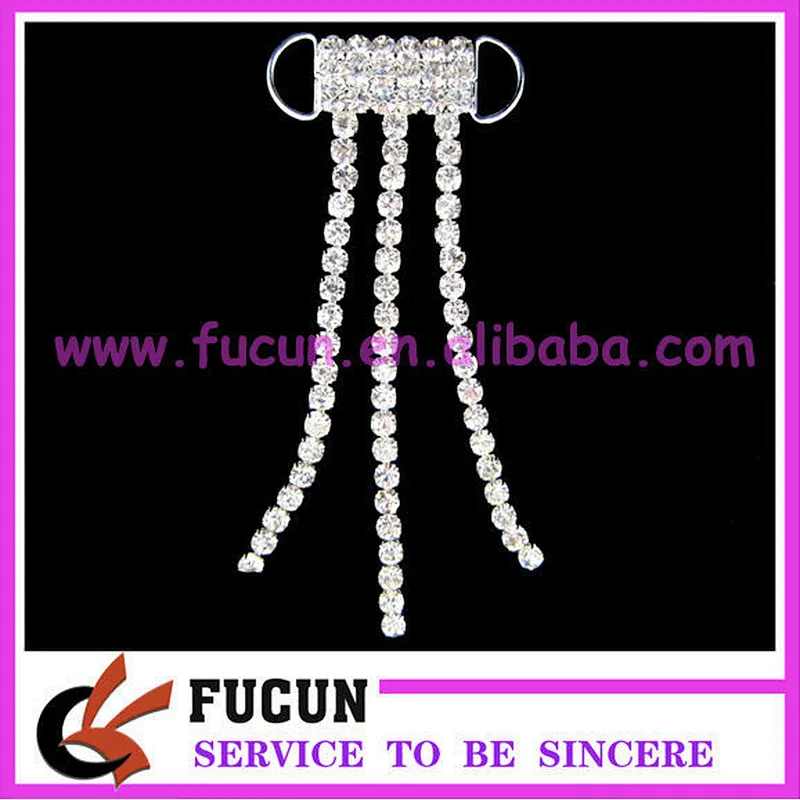 hot sale fancy swimwear metal accessories rhinestone connector for bikini