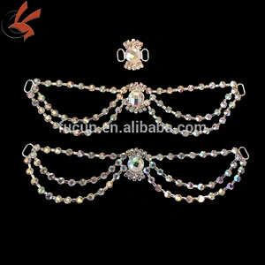 new arrival wholesale triple line crystal rhinestone connector for bikini,headband