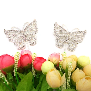 Rhinestone Silver Crystal Butterfly Butterflies Wedding Pick Cake Cupcake Topper