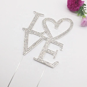Party supplies decorative wedding love shaped cake topper frozen cake topper