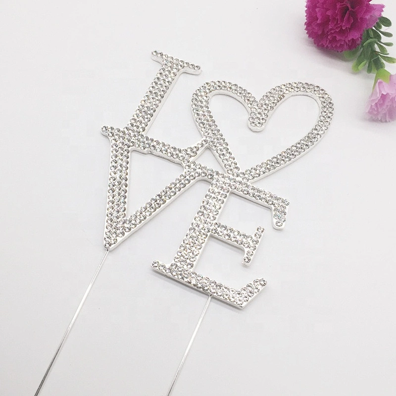 Party supplies decorative wedding love shaped cake topper frozen cake topper