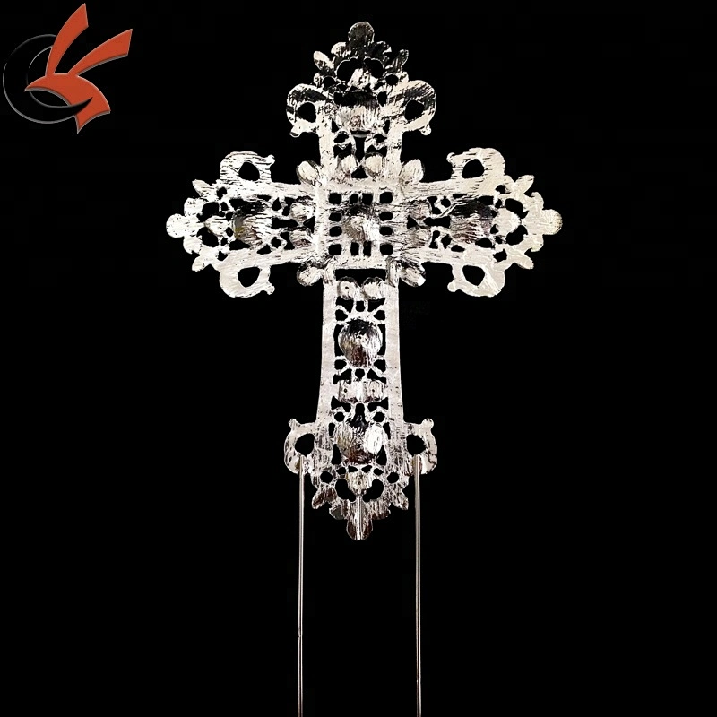 Cross Rhinestone Crystal Silver Cake Decoration Topper For Wedding