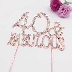 Custom Wedding Celebration Birthday Decor Rose Gold Rhinestone Monogram Wedding Cake Topper