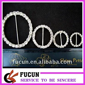 Simple Round Marquise Rhinestone Crystal Wedding Sash Ribbon Slider Belt Buckle
