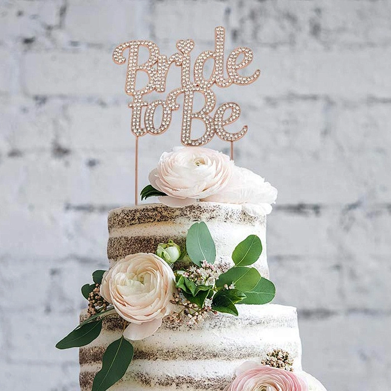 Wholesale Wedding Monogram 4.28inch Rose gold Meant to Be Rhinestone Cake Topper