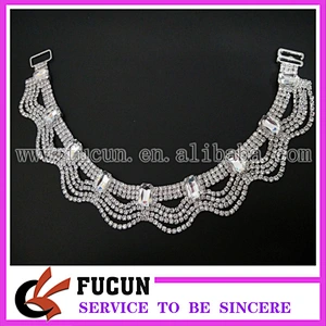 China manufacturers one piece circle Clear Rhinestone Bikini Back Connector
