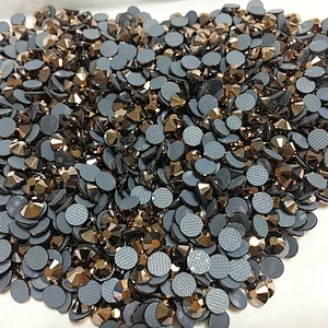 Wholesale flat back rose gold Hot Fix Rhinestones for decorate clothing