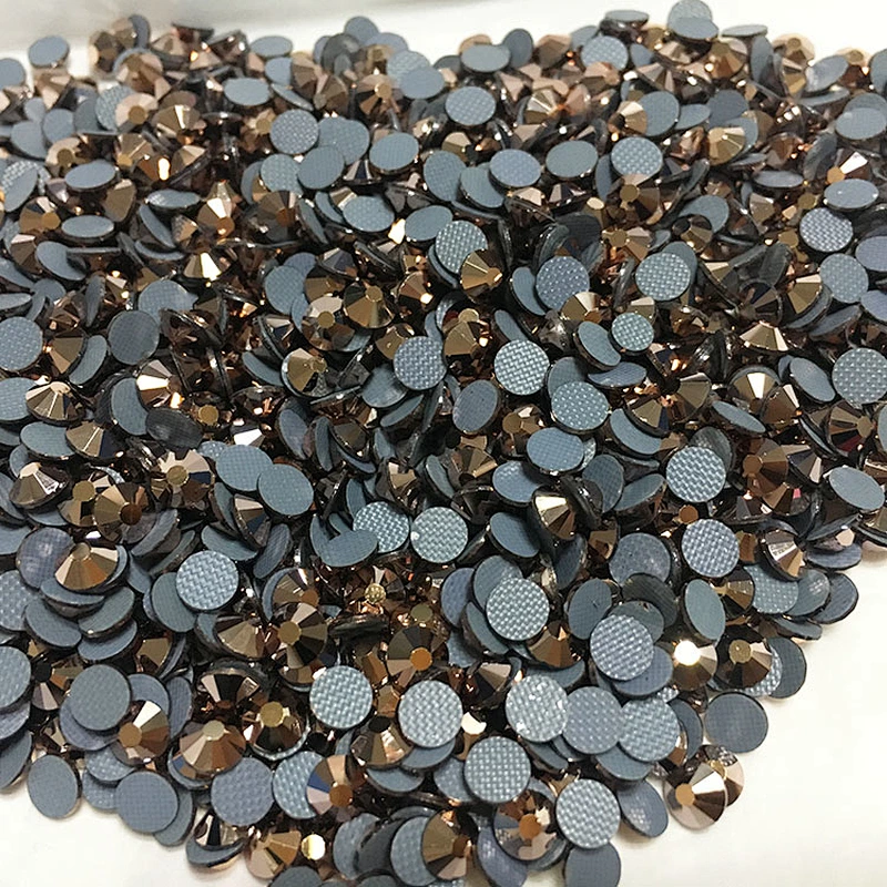 Wholesale flat back rose gold Hot Fix Rhinestones for decorate clothing