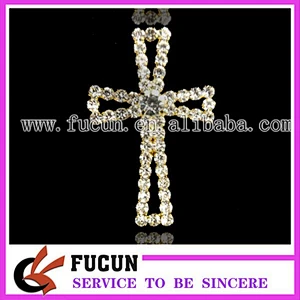 fashion Rhinestone brooch with cross