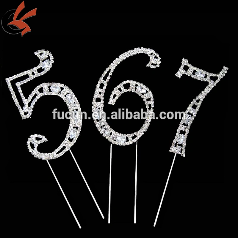 Sweet 15 Quinceanera Silver Crystal Rhinestone Cake Topper Birthday Party Favor