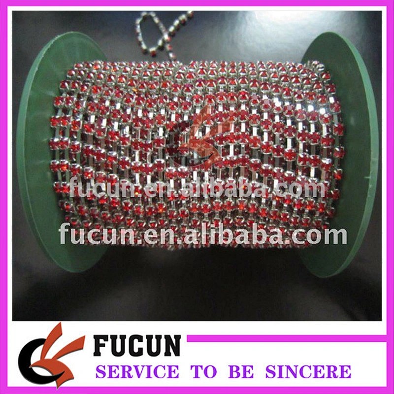 high quality cheap cup chain colorful rhinestones roll trimming for dress decoration